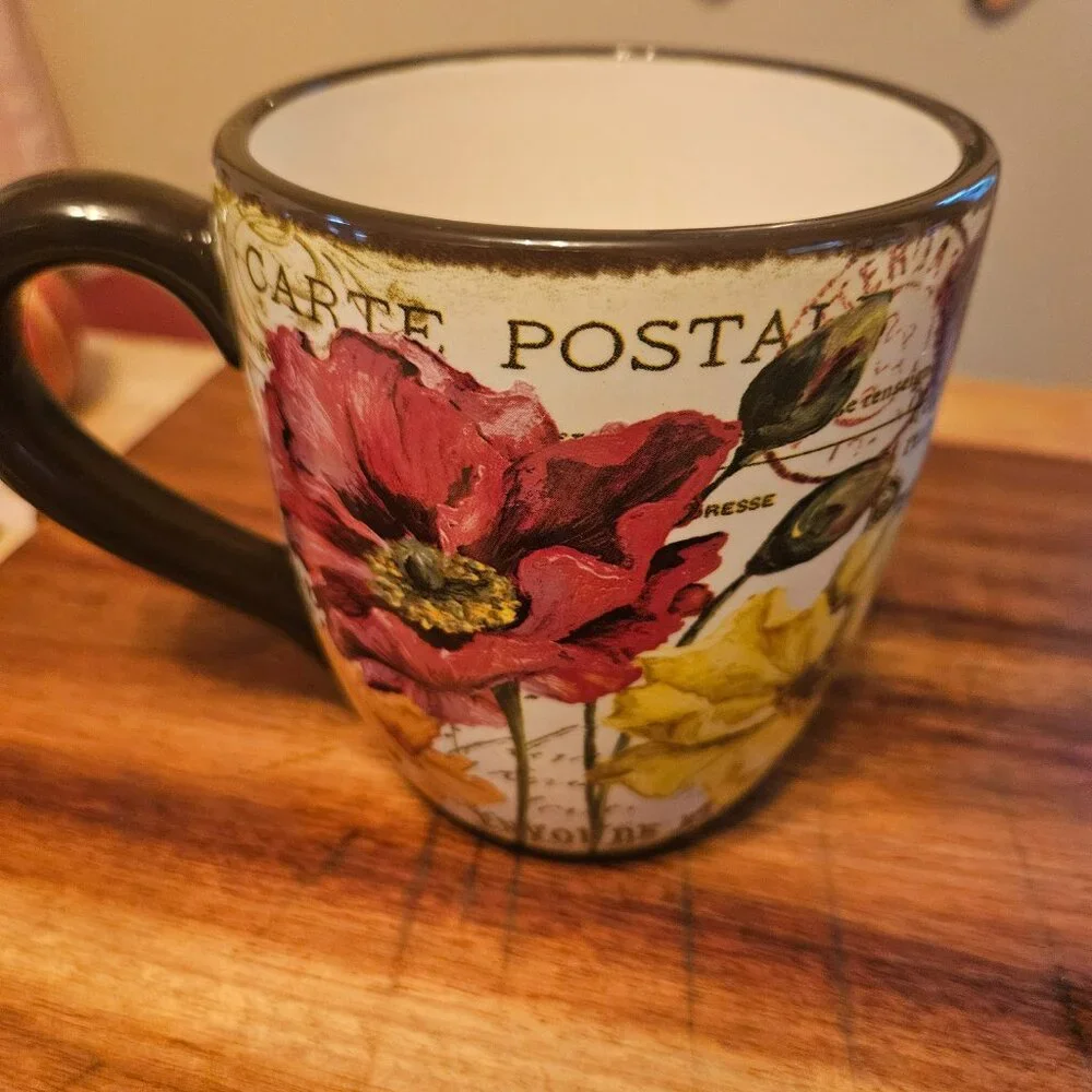 pier 1 imports LeFleur poppies mug